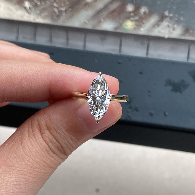 Body Jewelry Vch - 14K Yellow Gold Simple 2Ct EF/VS