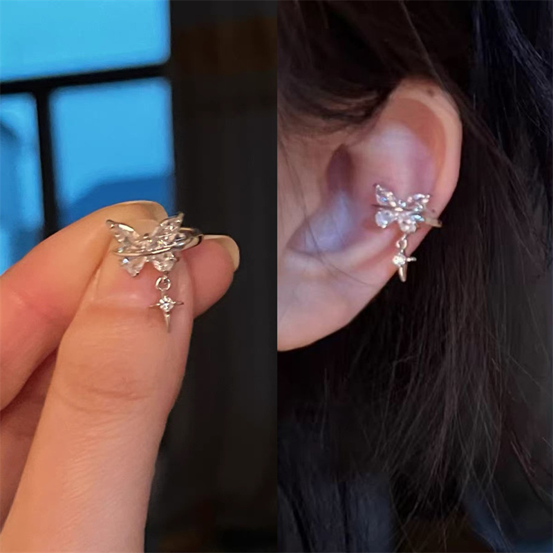 Conch Earring Hoop - 1PCS Sliver Color Butterfly Star Star