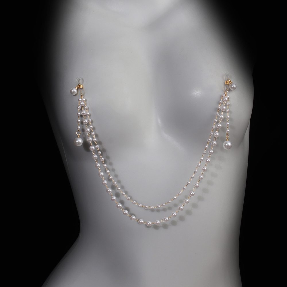 Imitation Pearl Tassel Chest C - Body Jewelry Nipple Chain ulasan dan harga