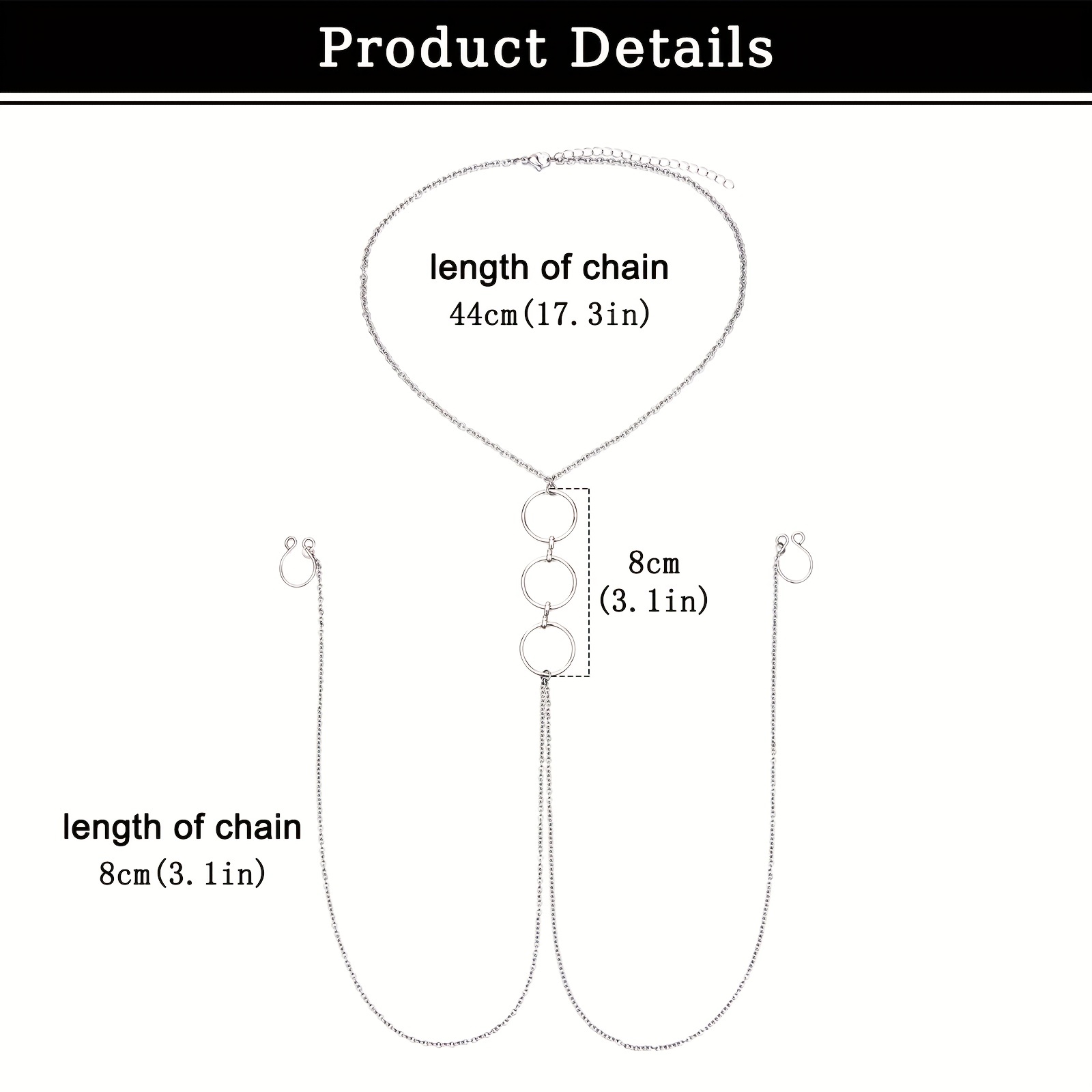 Men's Stainless Steel Fake Nip - Body Jewelry Nipple Chain ulasan dan harga