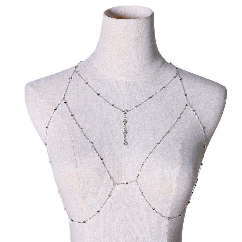 Shiny Zircon Tassel Sexy Beach - Body Jewelry Chest ulasan dan harga