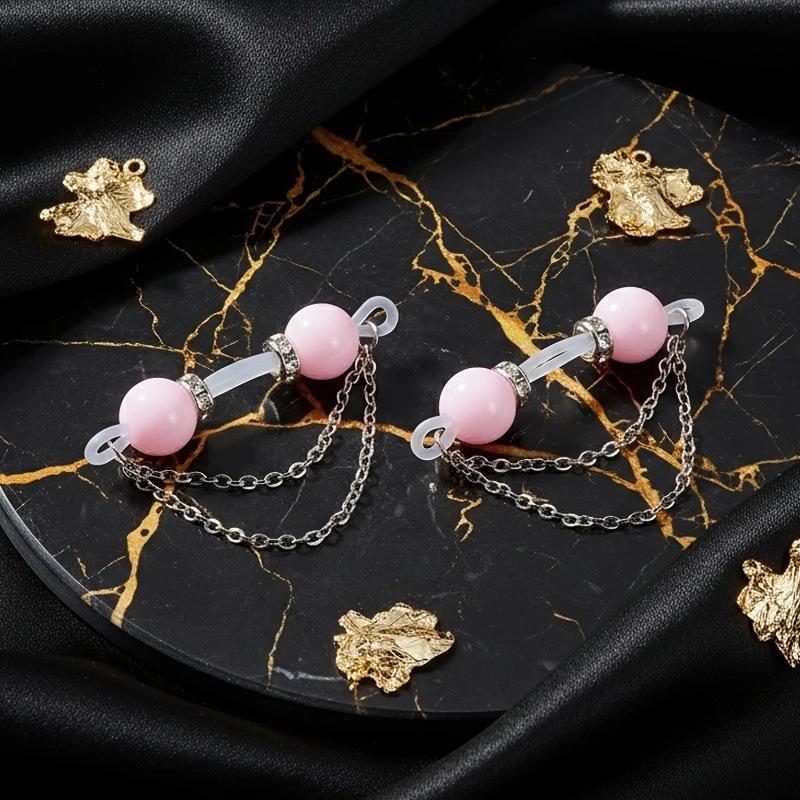 Non Piercing Nipple Clips 2Pcs - Body Jewelry Nipple Chain ulasan dan harga