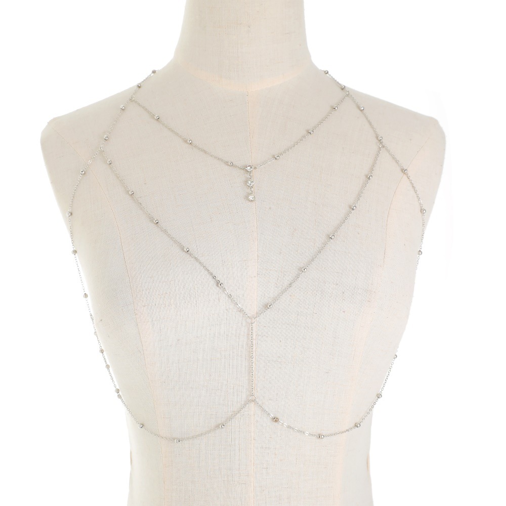 Sexy Crystal Chest Chain Harne - Body Jewelry Chest ulasan dan harga