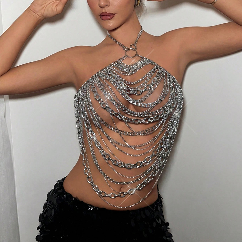 Female Festival Outfit Handmad - Body Jewelry Nipple Chain ulasan dan harga