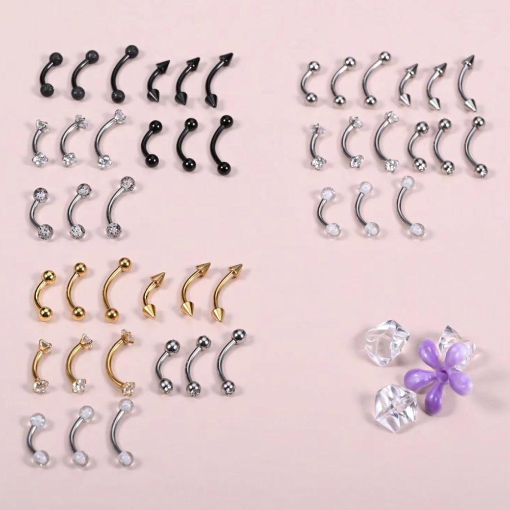 15Pcs Set 16g Piercing Jewelry - Body Jewelry Vertical Labret ulasan dan harga