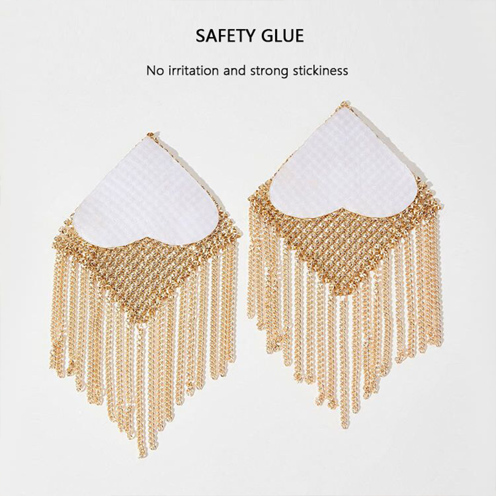 Sexy Rhinestone Nipple Pasties - Body Jewelry Nipple Chain ulasan dan harga