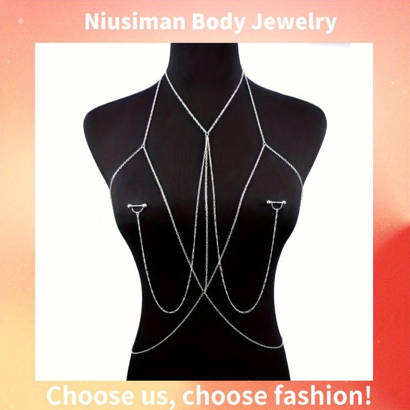 1pc  Elegant & Sexy Body Chain - Body Jewelry Nipple Chain ulasan dan harga