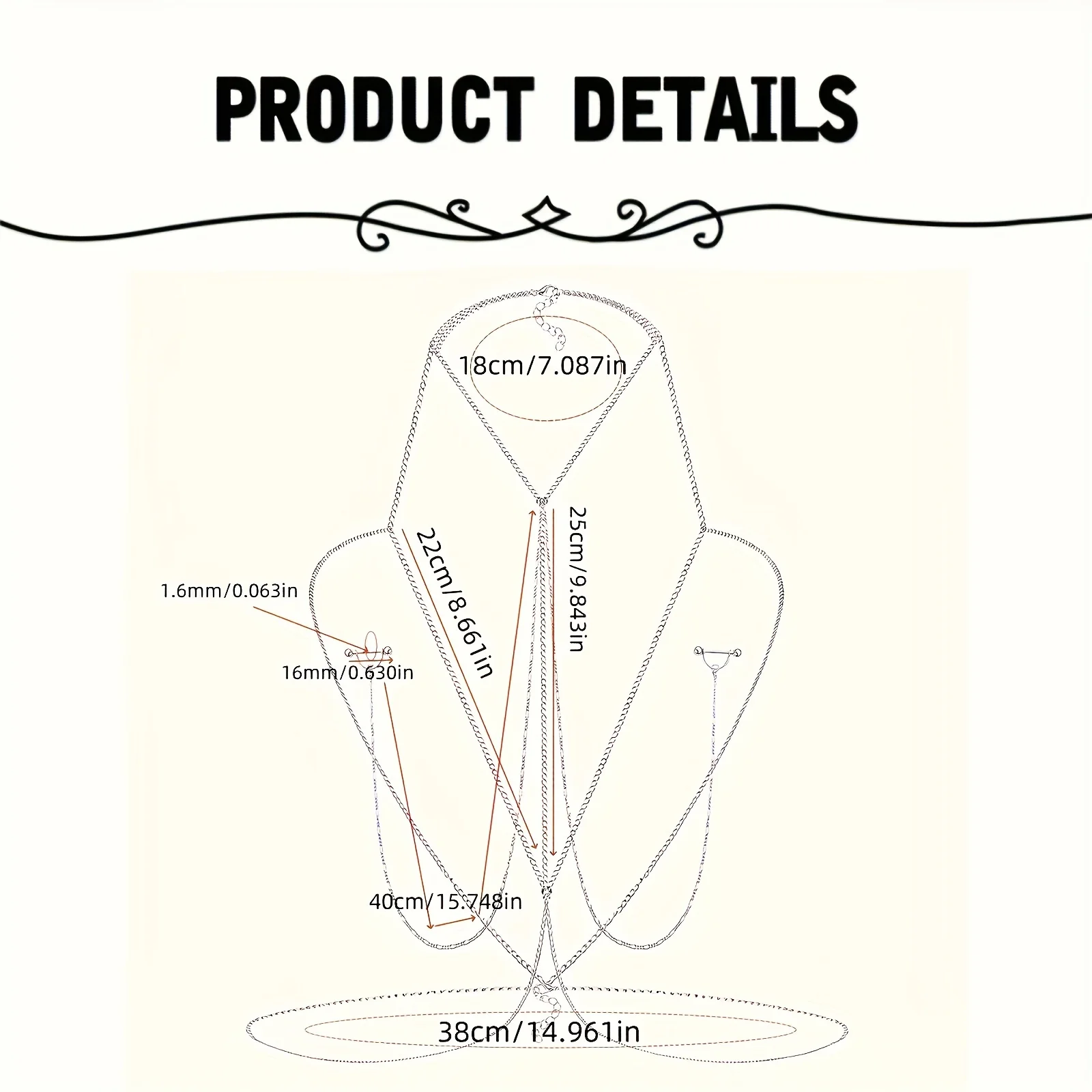 1pc  Elegant & Sexy Body Chain - Body Jewelry Nipple Chain ulasan dan harga