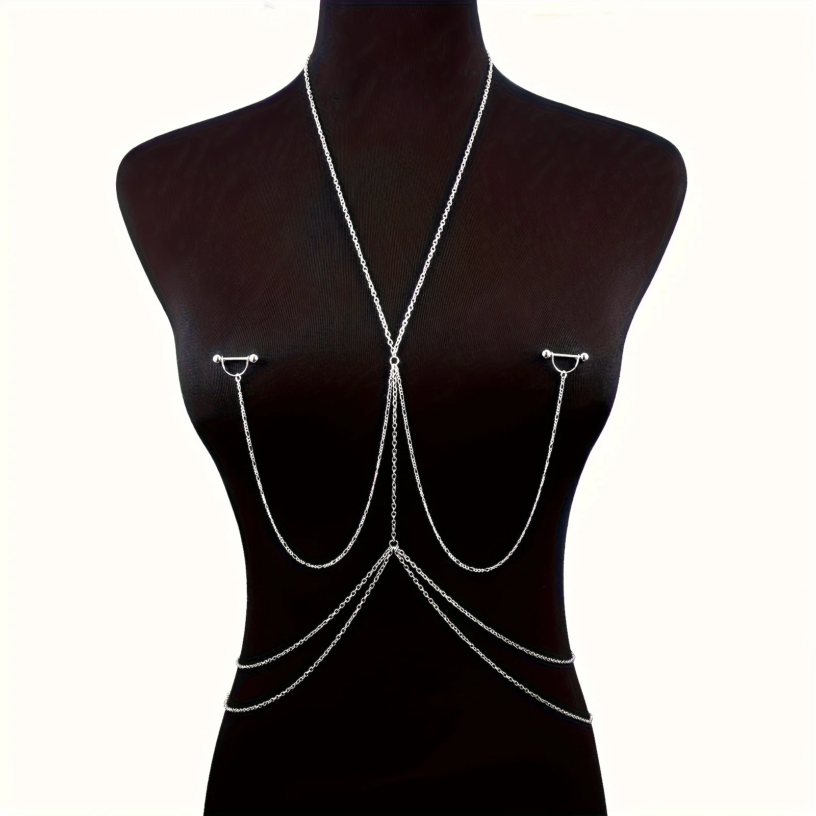 1pc  Elegant & Sexy Body Chain - Body Jewelry Nipple Chain ulasan dan harga