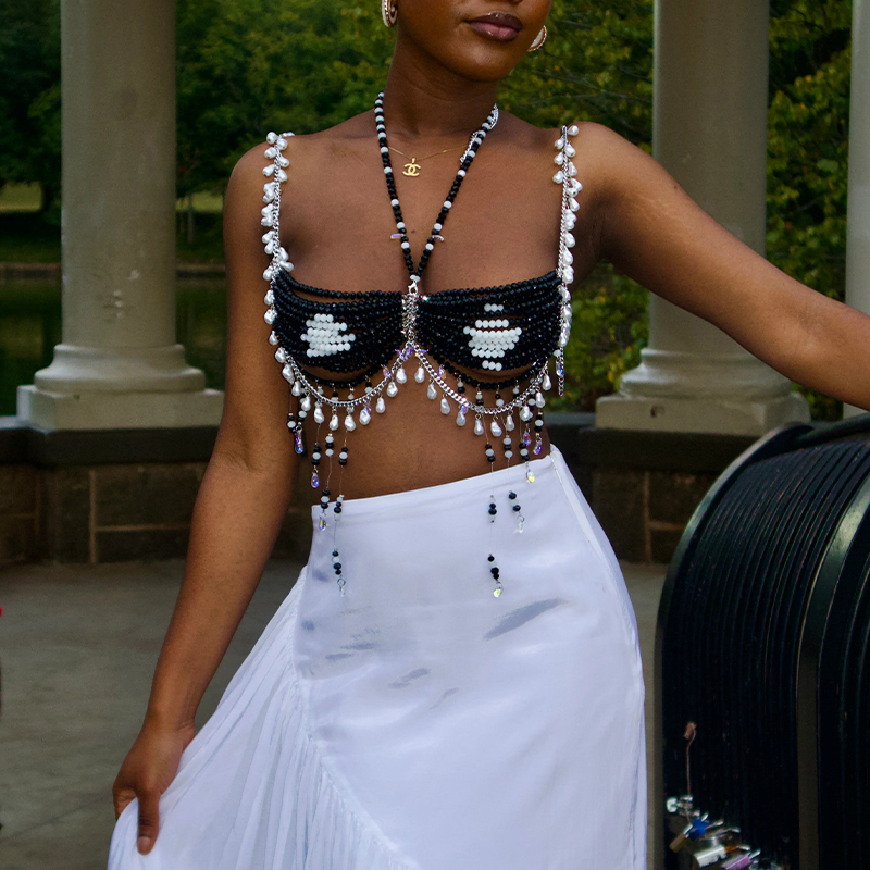 Handmade Female Crystal Body C - Body Jewelry Nipple Chain ulasan dan harga