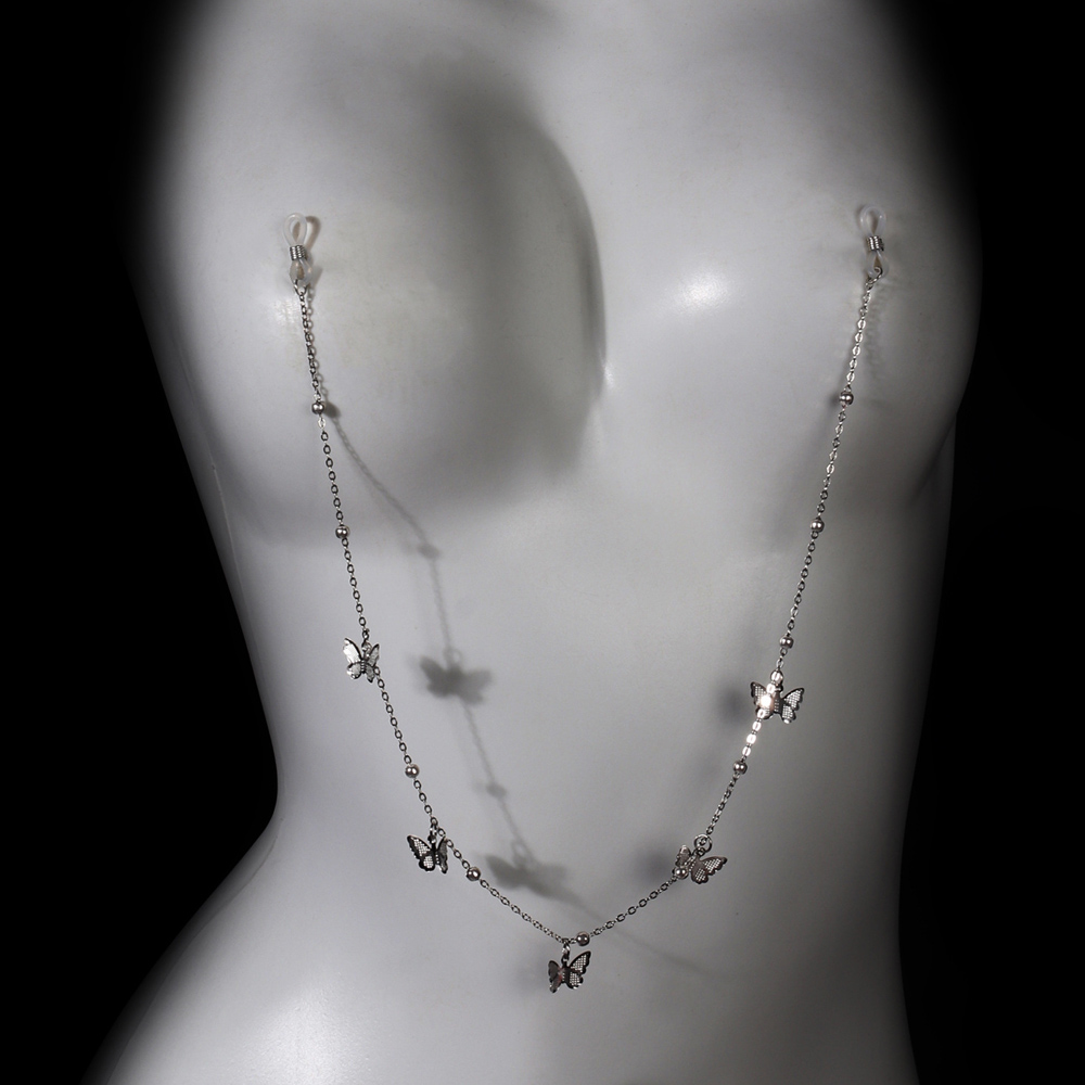 Sexy Metal Butterfly Nipple Ch - Body Jewelry Nipple Chain ulasan dan harga