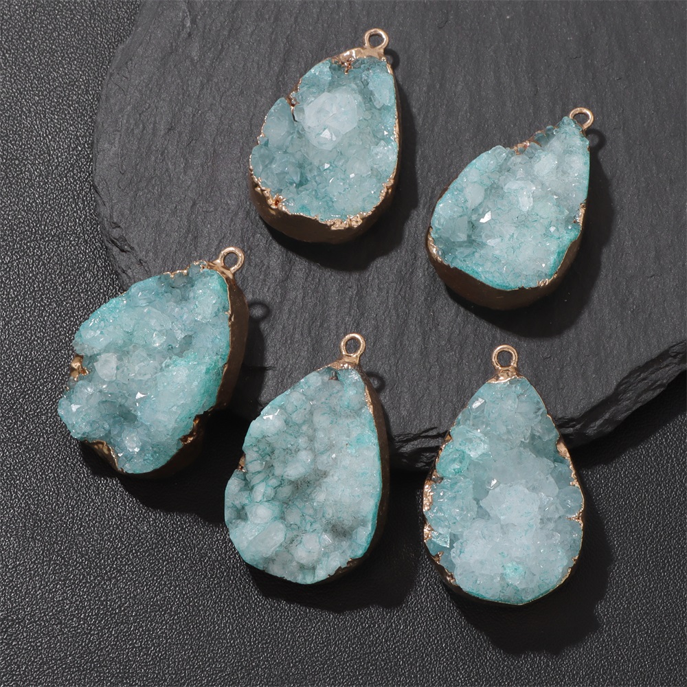 1PC Natural Agate Geode Pendan - Body Jewelry Unique ulasan dan harga