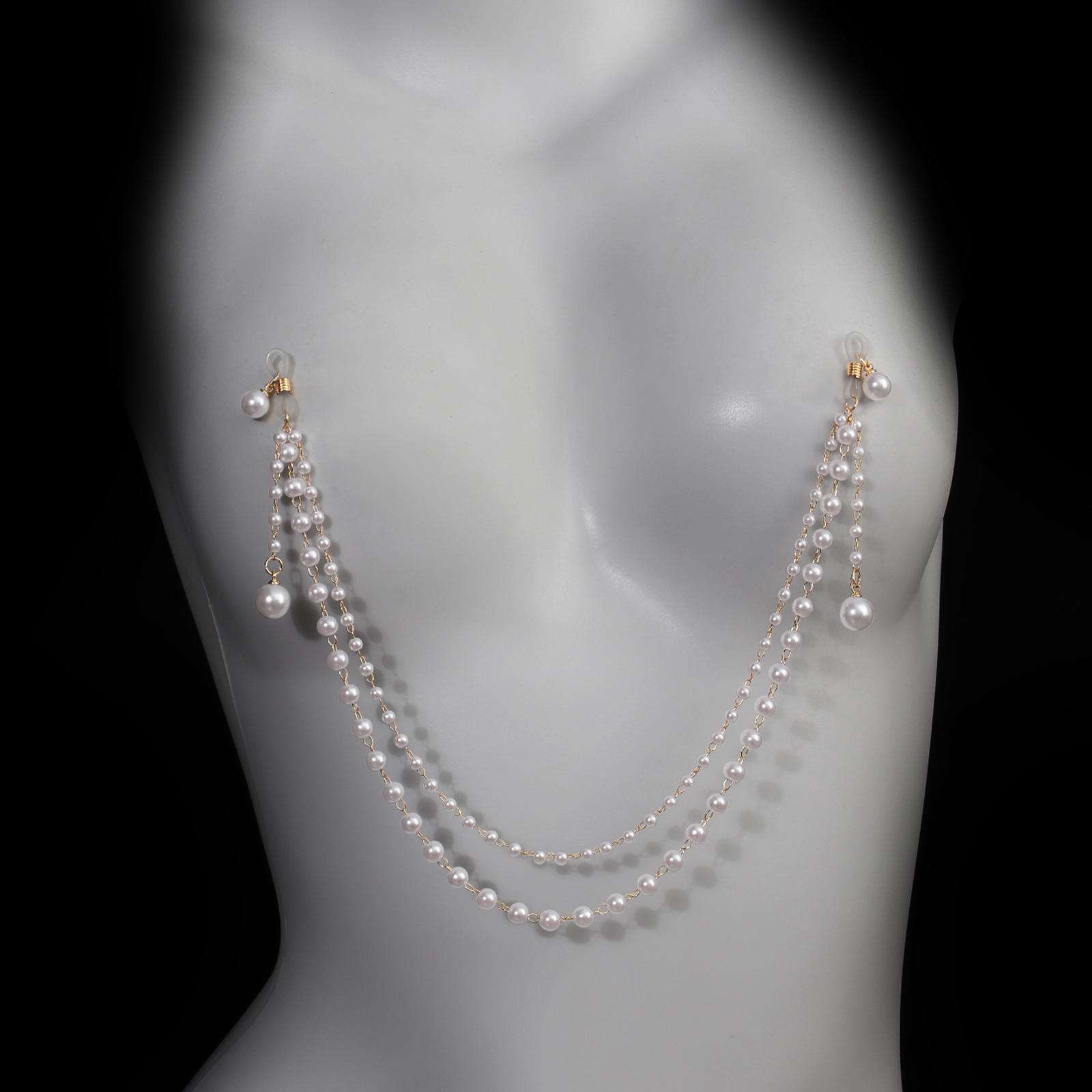 Sexy Non Piercing Pearl Nipple - Body Jewelry Nipple Chain ulasan dan harga