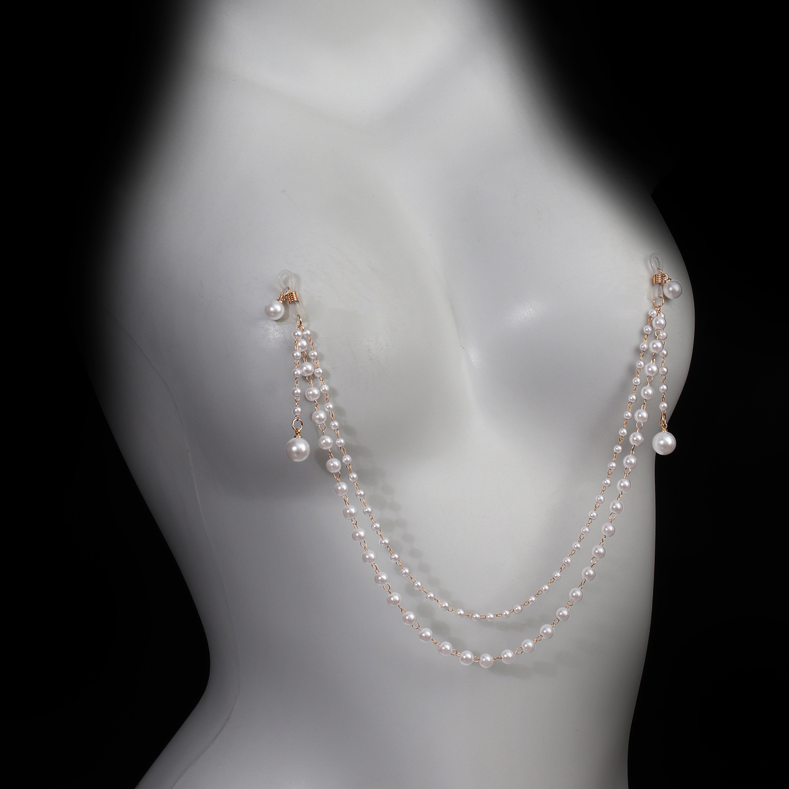 Sexy Non Piercing Pearl Nipple - Body Jewelry Nipple Chain ulasan dan harga