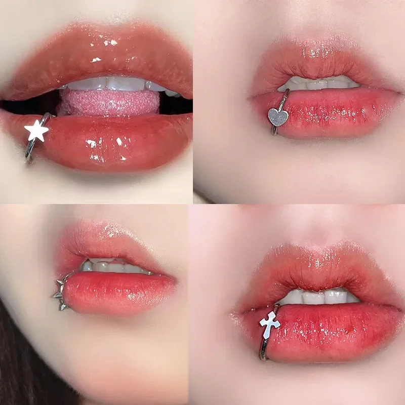 Stainless Steel Lip Ring Hinge - Body Jewelry Vertical Labret ulasan dan harga