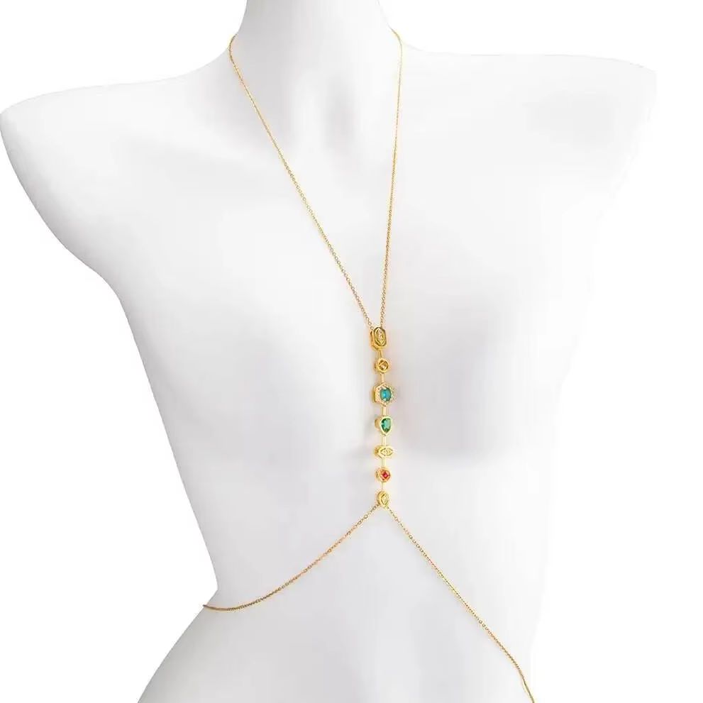 PuRui Exquisite Colorful Zirco - Body Jewelry Chest ulasan dan harga