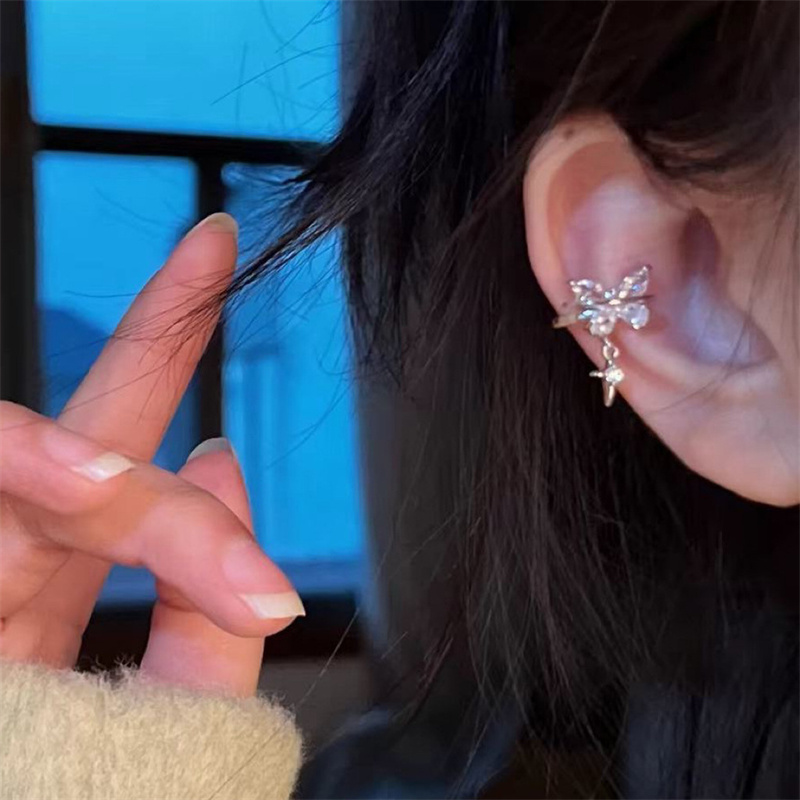 1PCS Sliver Color Butterfly St - Conch Earring Hoop ulasan dan harga