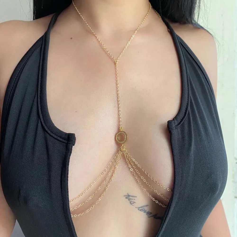 Hollow Round Nipple Chains Non - Body Jewelry Nipple Chain ulasan dan harga