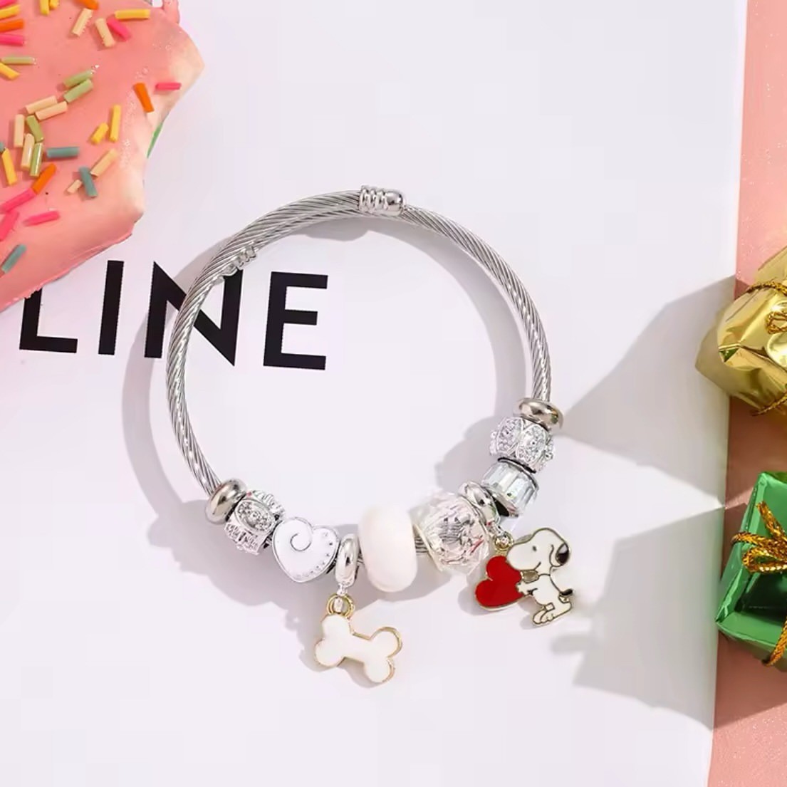 Cute Cartoon Snoopy Bone Heart - Body Jewelry Unique ulasan dan harga