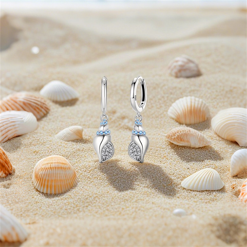 Women Earrings 925 Sterling Si - Conch Earring Hoop ulasan dan harga