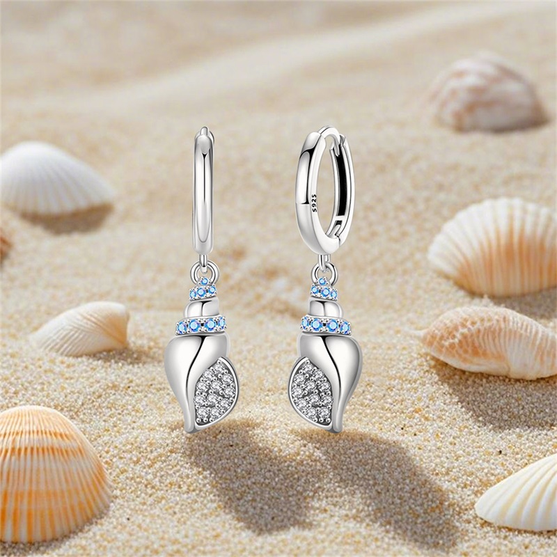 Women Earrings 925 Sterling Si - Conch Earring Hoop ulasan dan harga