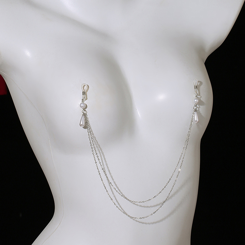 Sexy Metal Pearl Tassel Chest  - Body Jewelry Nipple Chain ulasan dan harga