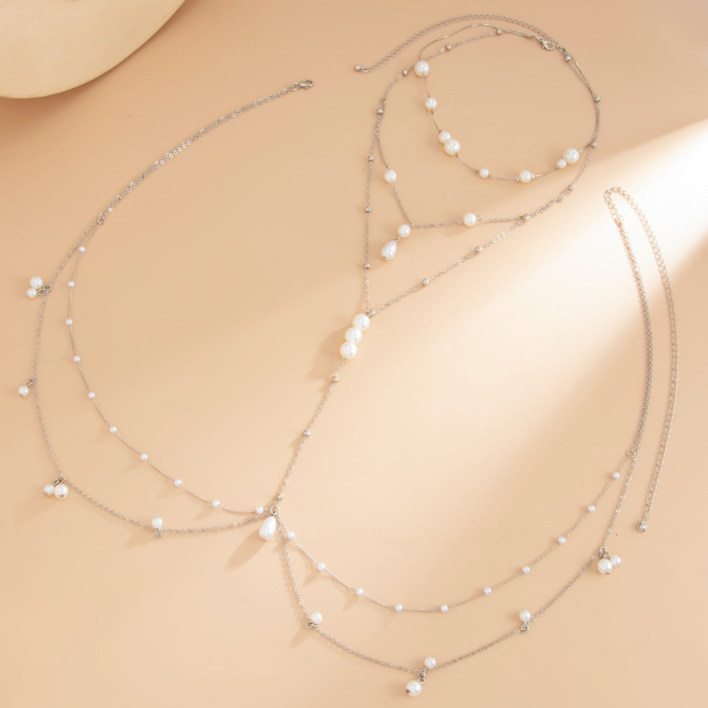 Multi Layer Imitation Pearl Ne - Body Jewelry Chest ulasan dan harga