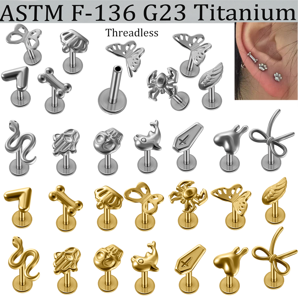 2/1Pcs G23 Solid Titanium Thre - Body Jewelry Etc ulasan dan harga