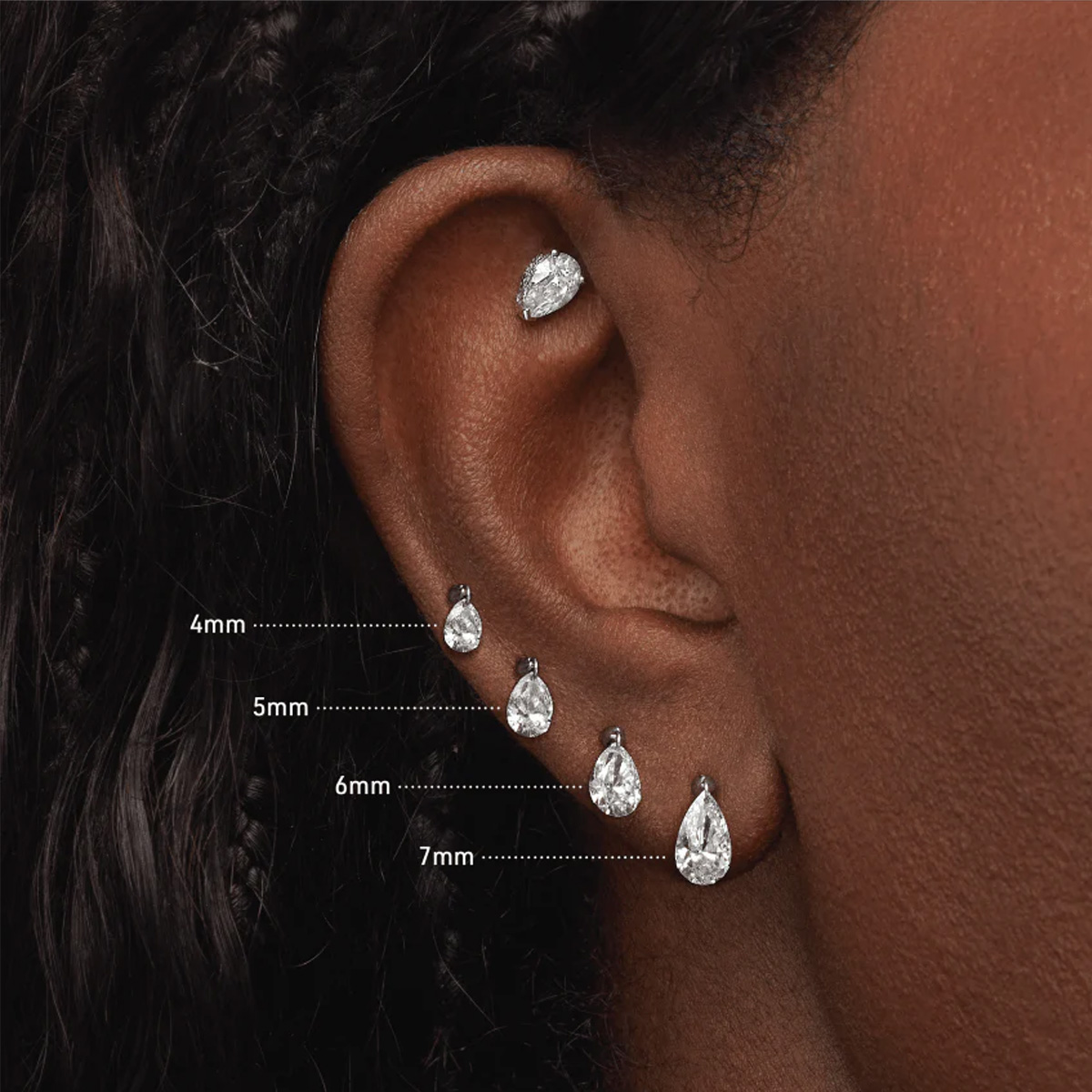 Floating Pear Cut Lab Diamonds - Body Jewelry Vch ulasan dan harga